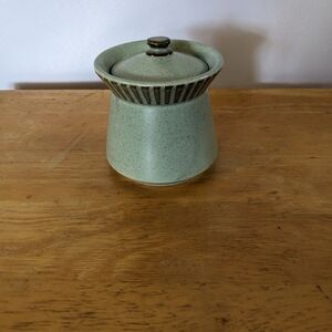 Vintage Genuine Kasuga Showa Japan Stoneware Sugar Bowl, T13MIS